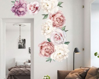 Colorful Peony and Rose Flowers Bouquet Wall Decor